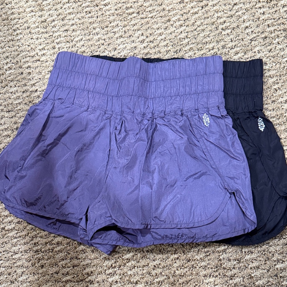 2 Free People Athletic Shorts in Purple and Black